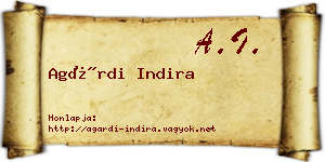 Agárdi Indira névjegykártya